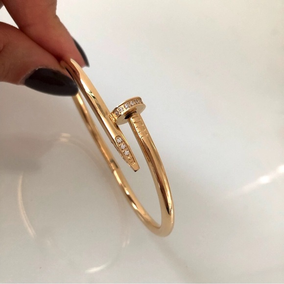 Gold Nail Zirconia Bracelet Classic Model - Picture 10 of 13